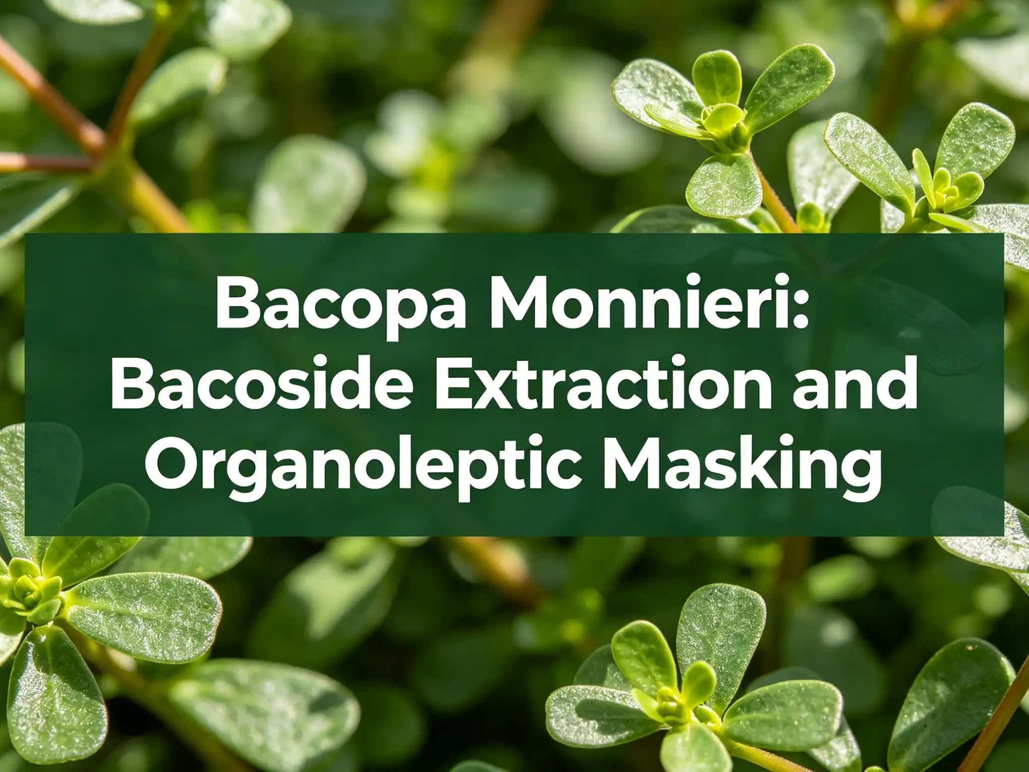 Bacopa Monnieri: Bacoside Extraction and Organoleptic Masking