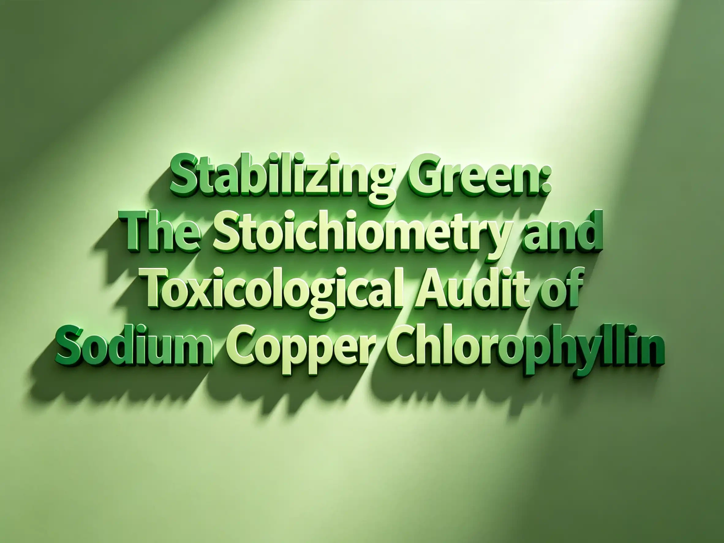 Stabilizing Green: The Stoichiometry and Toxicological Audit of Sodium Copper...